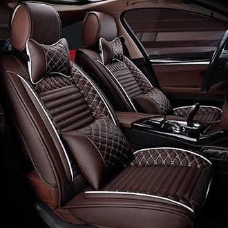 Custom Car Seat Covers Fit for Tribute 2002-2011 5-Seat Full Set All Weather PU Leather Front Rear Seat Protector with Waterproof Airbag Deluxe Edition Coffee