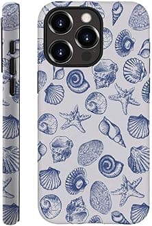 DAIZAG Case Compatible with for iPhone 15 Pro,Cute Blue Seashell Phone Case for iPhone 15 Pro for Girl Women Boy Men