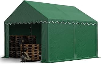 TOOLPORT Storage Tent 3x4 m with ground frame approx. 500 g/m² PVC 100% waterproof Shed Shelter darkgreen