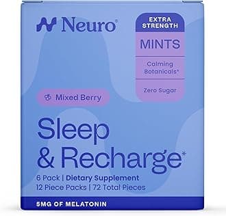 Neuro Sleep & Recharge Meltaway Mints - Sleep Aid for Adults with Melatonin 5mg, Chamomile & Elderberry - Travel Essentials for Nighttime Relaxation & Healthy Rest Cycle - Mixed Berry (144 ct)
