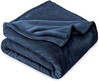 VAS COLLECTIONS Premium Plush Double Blanket|300 GSM Lightweight Cozy Soft for Bed, Sofa, Couch, Travel & Camping| 220x230 cm or 86x90 inches|Blue|Polyester