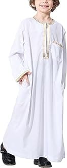 Aomesinc Islamic Boys Jubba Thobe, Saudi Arabia Islamic Clothing, Fashion Boy’s Muslim Long Sleeves Kids Robe