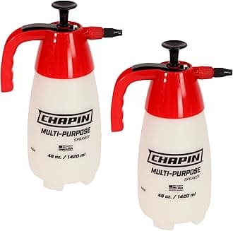 Chapin 10022 Handheld Pump Sprayer, 48oz, Multi‑Purpose, Translucent Poly Tank, Wide‑Mouth Opening, Adjustable Cone Nozzle & Anti‑Clog Filter for Weed, Fertilizer & Pest Applications, 2 Pack