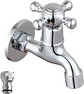 Chrome Brass Outdoor Wall Mounted Water Tap Balcony Mop Basin Garden Faucet, Laundry Utility Faucets
