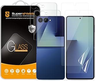 Supershieldz (2 Pack) Designed for Samsung Galaxy Z Flip 7 Screen Protector (2 Tempered Glass Front Screen and 2 TPU Main Screen) Anti Scratch, Bubble Free