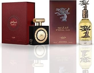 LattafaPride NEBRAS & ETERNAL OUD - Unisex EDP Sprays 100ML (3.4OZ), Long Lasting & Luxurious Fragrances For Men & Women. (AMAZING BUNDLE)
