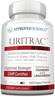 Approved Science Uritrac™ - UTI Support - Cranberry, D-Mannose, Lingonberry - Vegan Friendly - 1 Bottle Supply