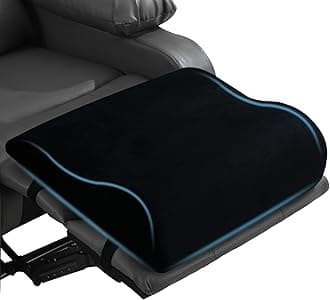 HOMBYS Extra Large Recliner Leg Pillow, Foam Foot Rest Cushion Wave Shape Recliner Footrest Extender, Multi Purpose Back & Lumbar Support Pillow for Bed, Sofa Couch, (Black)