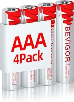 BEVIGOR AAA Lithium Batteries, 4 Pack Lithium Iron Triple A Batteries, 1.5V 1200mAh Longer Lasting AAA Batteries for Flashlight, Toys, Remote Control, Non-Rechargeable