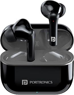 Harmonics Twins S6 TWS Earbuds with 50Hrs Playtime, Low Latency, Auto ENC, Quad Mics, 10mm Drivers, IPX4 Water Resistant, ASAP Charge, BT5.3, Touch Control, Type C Charging Port(Black)