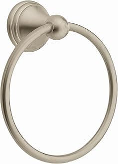 Preston Collection Spot Resist Brushed Nickel 7-inch Bathroom Hand Towel Ring, Wall Mounted Towel Hanger, DN8486BN