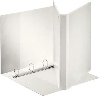Esselte Leitz Customisable A4 4-Ring Binder with Storage Pockets and Plastic Cover 20mm white