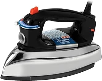 The Classic Iron, F67E-T, Aluminum Soleplate, Steam or Dry Ironing, 7 Temperature Settings, Anti-Drip