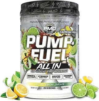 PMD Sports Pump Fuel ALL IN Caffeine Free, Ultimate Pre Workout Powder & Muscle Pump, Greater Focus, Endurance & Recovery, Premium Creatine, Arginine & Beta Alanine, Liftin’ Lemon Limeade, 20 Servings