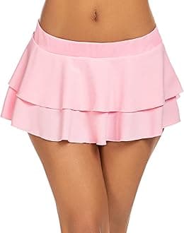 AvidloveWomen Pleated Mini Skirt Solid Ruffle Lingerie Skirts
