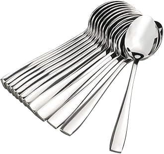 Parage 12 Piece Stainless Steel Spoons Set, Premium, Silver