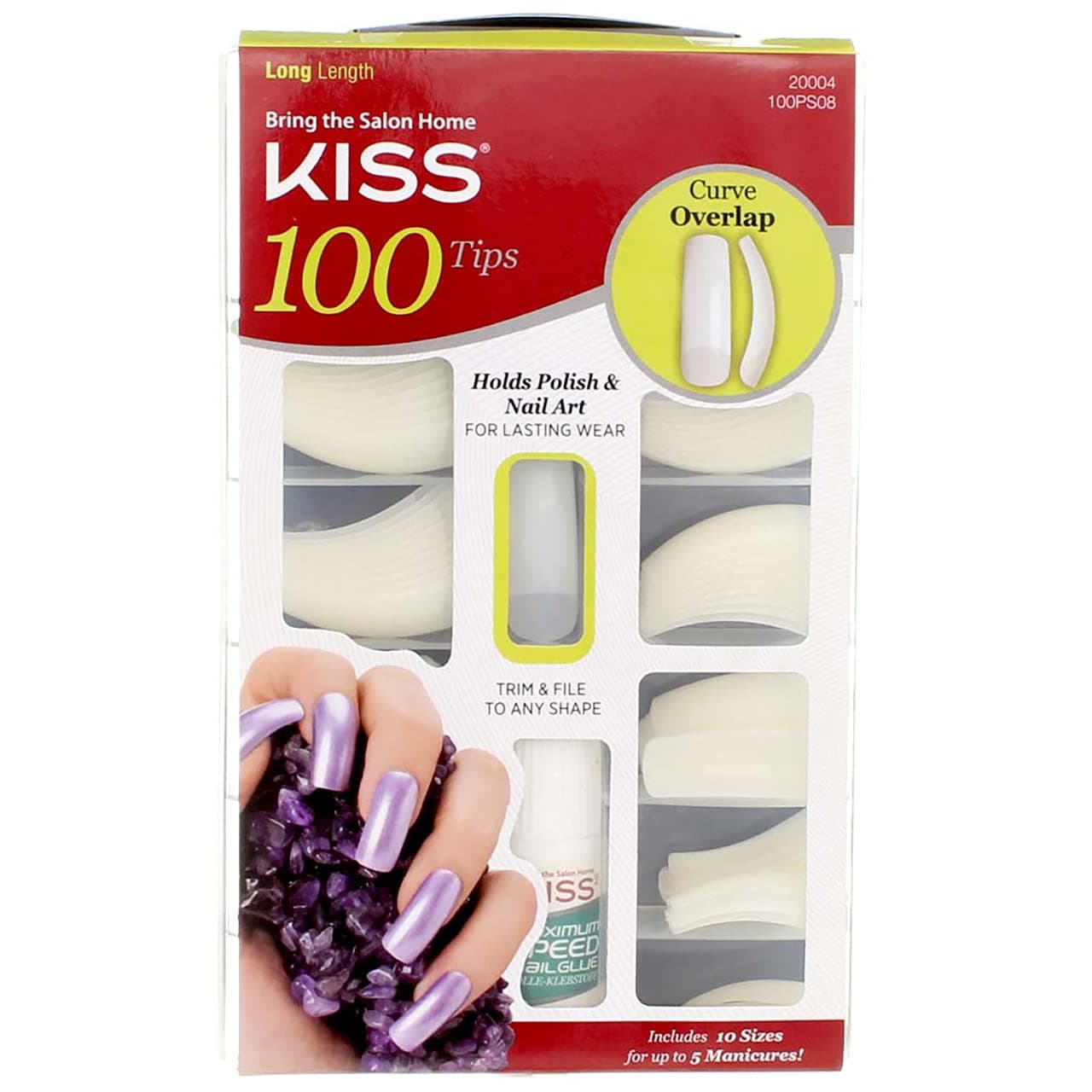 Kiss 100 Nail Tips Curve Overlap (2-Pack)
