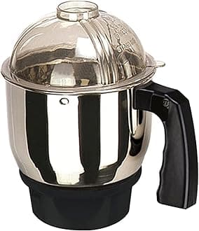 MasterClass Sanyo Classic Stainless Steel Mixer Chutney Jar|Standard Mixer Jar|Kitchen Tools|Mixer Grinder Chutney jar with lid 400 ML (Steel Black)