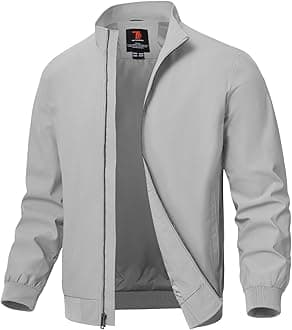 TBMPOY Men's Bomber Jackets Windproof Lightweight Track Jacket Windbreaker Golf Causal Outdoor Sportswear Coat