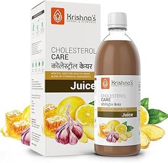 - KRISHNA's HERBAL & AYURVEDA Cholesterol Care Juice - 500 Ml | Contains Honey With Apple Cider Ginger Garlic, Sugar Free, Health Drink