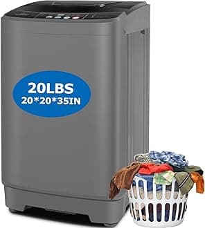 Nictemaw Portable Washing Machine, 20Lbs Capacity Portable Washer Machine, 2.8Cu.ft Washer and Dryer Combo with 10 Programs 8 Water Levels Compact Washing Machine for Apartment, Dorms, RV