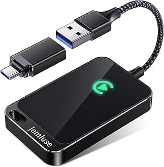 Wireless CarPlay Adapter for Apple - Stable Fast Connection for Convert Factory Wired to Wireless CarPlay Dongle Cars for iPhone - No Latency from iOS 10+ to Screen w/USB C(Matte Black)