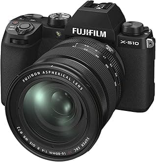 Fujifilm X-S10 Mirrorless Digital Camera, Black, with XF16-80mmF4 R WR Optical Image Stabiliser Lens