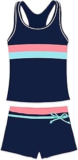 Little Girls' Summer Swimwear Two Piece Boyshort Tankini Kids Swimsuit
