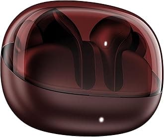 2025 Launch Airdopes Plus 311, Glass Design, ENx Tech, Fast Charge, 50 Hrs Battery, Stream Ad Free Music via App Support Bluetooth Earbuds, TWS Ear Buds Wireless Earphones with mic (Crimson Red)