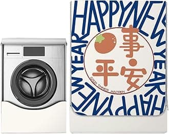 Odot Washer Dustproof Cover Front Load, Washing Machine Dryer Protector Sunscreen Waterproof Tumble Dryer Case Protective Cover for Most Front Loadi (new year,M-capacity 8~10kg)