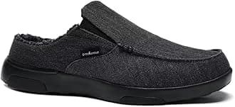 OrthoComfoot Men's Orthopedic Slip-On Loafers Walking Shoes with Arch Support: Casual Plantar Fasciitis Slippers for Flat Feet, Comfortable Orthotic Shoes for Foot and Heel Pain Relief