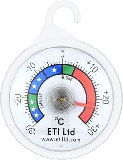 ETI Fridge Or Freezer Thermometer 52 mm Dial, Colour Coded Zones. Ideal For Home, Restaurants, Bars, Cafes