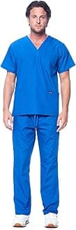 DAGACCI Men's Medical Uniform Scrub Set, Royal, S