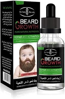 Aichun Beauty Beard Oil Mustache Hair Growth Pure Natural Nutrients Skin CleansingVitamins Grapefruit Seed Oil Ginger Andrea Hair Growth 30ml