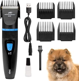 Animal Planet 59539 Cordless Professional Pet Grooming Clippers and Accessories/Rechargeable Dog & Cat Fur Trimmer/High Precision Low Noise Shaver