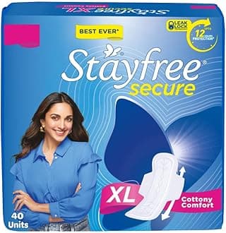 Stay Secure Extra Large Cottony Soft Cover Sanitary Pads For Women With Wings, 40 Pads '