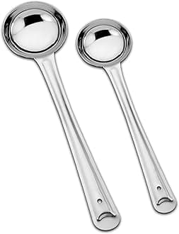 Kanshita's Rasoiware Stainless Steel Ladle Set | 2-Piece (28 cm & 31.5 cm) | Heavy-Duty Cooking & Serving Spoons for Every Kitchen