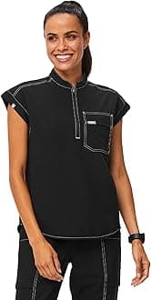 FIGSKisumu Cargo Scrub Top for Women — Classic Fit, Mandarin Collar, 1 Pocket, 4-Way Stretch — Amazon Exclusive