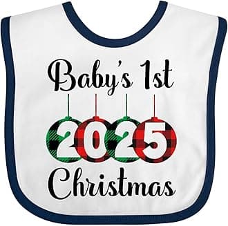 inktastic Babys 1st Christmas 2025 Baby Bib