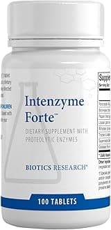 Intenzyme Fort™ Proteolytic Pancreatic Enzymes, Pancreatin, Bromelain, Papain, Lipase, Amylase–Supplement Supports Healthy Protein Digestion, Immune & Circulatory Function 100 Tablets
