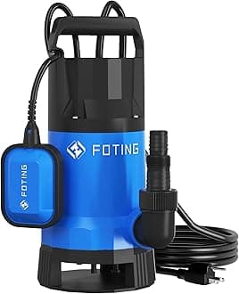 – 1000W Submersible Water Pump to Empty Pool, Dirty/Clean Water, 17600 L/H Electric Sump Pump with Float Switch, Portable Water Pump for Garden Pond, Hot Tub, Pool Draining, Ditches