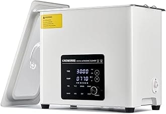 CREWORKS 6L Digital Ultrasonic Cleaner, 180W Quiet Ultrasonic Cleaning Machine with Degas Mode and 7 Oscillation Levels, Professional Ultrasound Cleaner with 3 Modes 300W Heater & Timer for Home Use