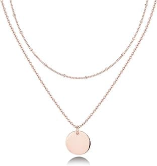 14K Gold Plated Layering Necklaces | Stylish Minimalist Design Pendant Necklaces | Butterfly, Heart, Lock, Evil Eye, Coin, Lightning Bolt, Circle, Cross Pendants for Women - Valentines Day Trendy Jewelry