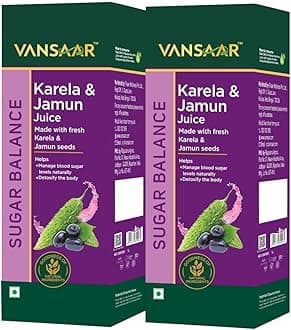 Karela & Jamun Juice-1L (Pack of 2)| Blood sugar level management | Suitable for diabetes & prediabetes care