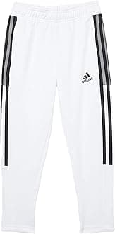 adidas unisex-child Tiro Trackpant White/Black Large