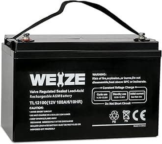 Weize 100Ah 12 Volt Battery, Rechargeable Deep Cycle SLA Group 31 Battery for RV, Camping, Solar, Wind, Marine, Wheelchair, Trolling Motor and Off Grid Applications