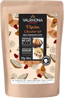 Valrhona Finest Milk Chocolate Chips for Baking - 32% Cocoa, A Perfect Fusion of Premium Cocoa and Milk Flavor, These Gourmet Chocolate Chips are Ideal for Cookies, Muffins, Brioches, and Pastries
