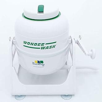 WonderWash Portable Mini Washing Machine for Apartment & Tiny Spaces - Manual Hand Clothes Washer with Retro Design - Clean Laundry Anywhere with Our Countertop, Non-Electric, Small Washer - White