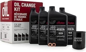 Oil Change Kit for Specific FTR Models Including 1200, S, Rally, Sport, Carbon and More, Includes 4 Quarts 15W-60 Full Synthetic Oil, 1 Oil Filter, 2 Washers - 2884182