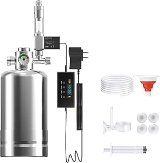 ZRDR Aquarium Co2 Generator System New Upgraded Automatic Timing Motor Valve 1L with Pressure Gauge Bubble Counter for Aquarium Plants，Stable Output